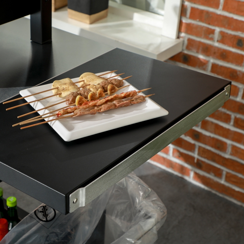 Best Multi-Feature BBQ Grill Table, with Stainless Steel Top - Black - Image 9