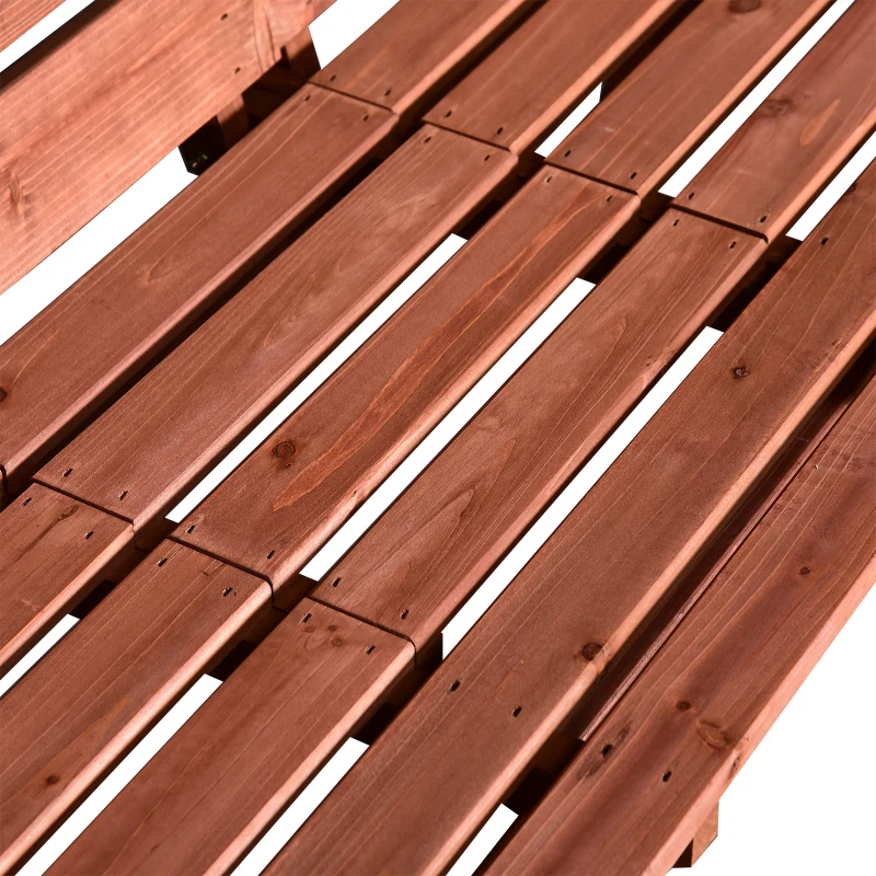 Best Fir Wood Convertible 2 to 3 Seater Outdoor Garden Bench Wood Tone - Image 7