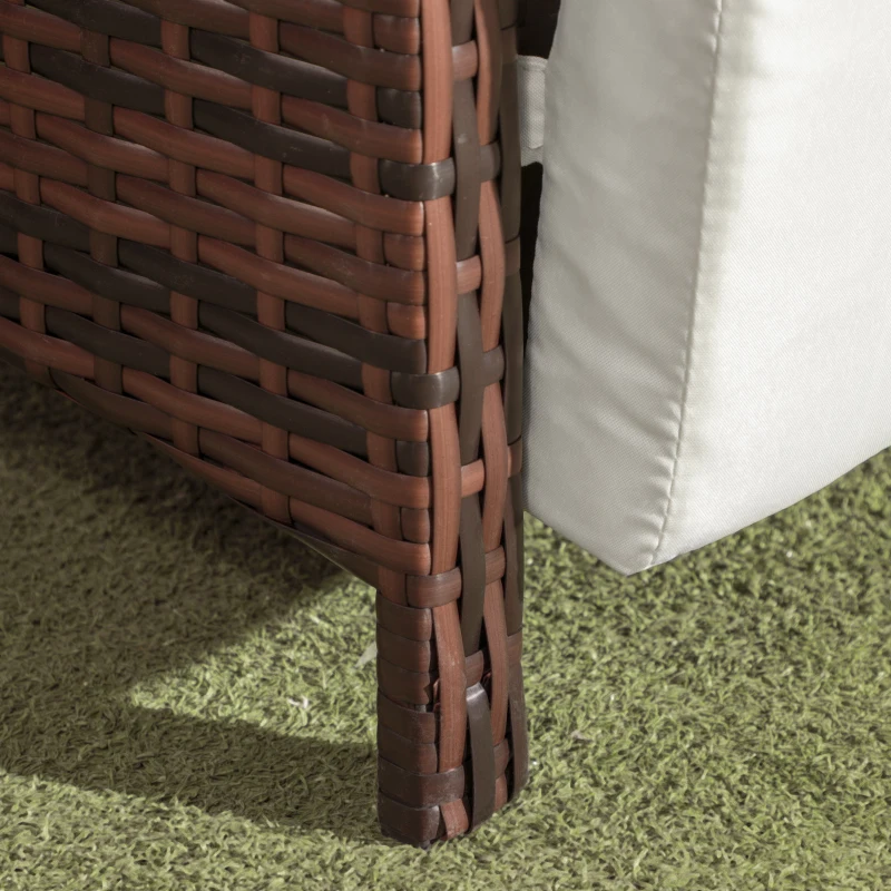 Best 3 Pieces Rattan Bistro Set Balcony Furniture with Cushions, Storage Function - Mixed-Brown - Image 8