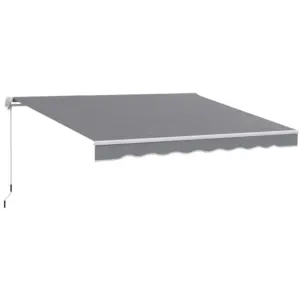 Best 2 x 2.5m Manual Retractable Awning - Dark Grey