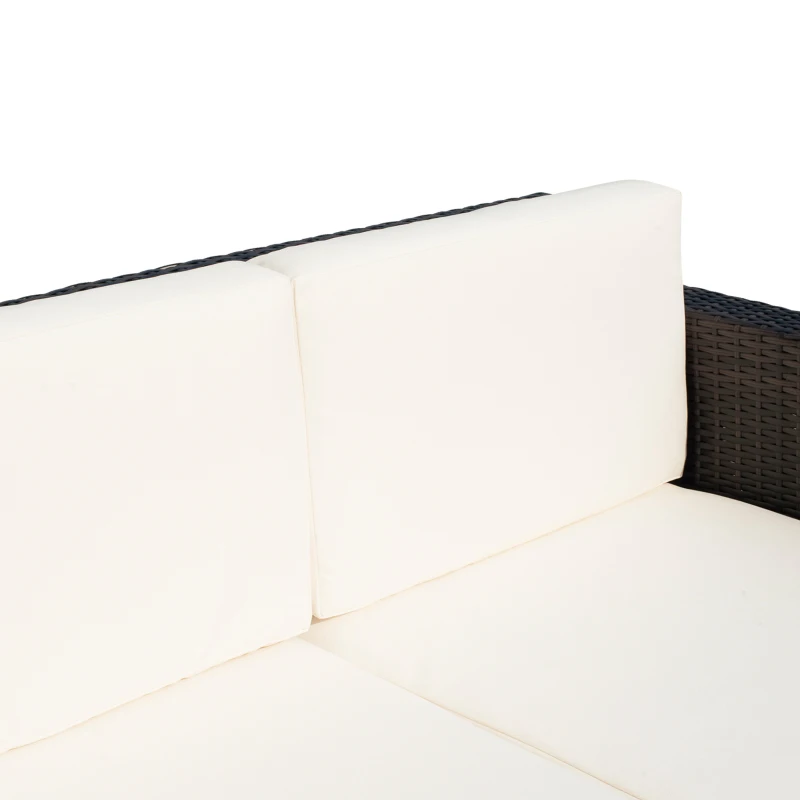 Best Rattan Sofa, 2 Seater Garden Furniture with Soft Padded Cushion and Armrests, Wicker Garden Loveseat for Patio, Mixed Brown - Image 7