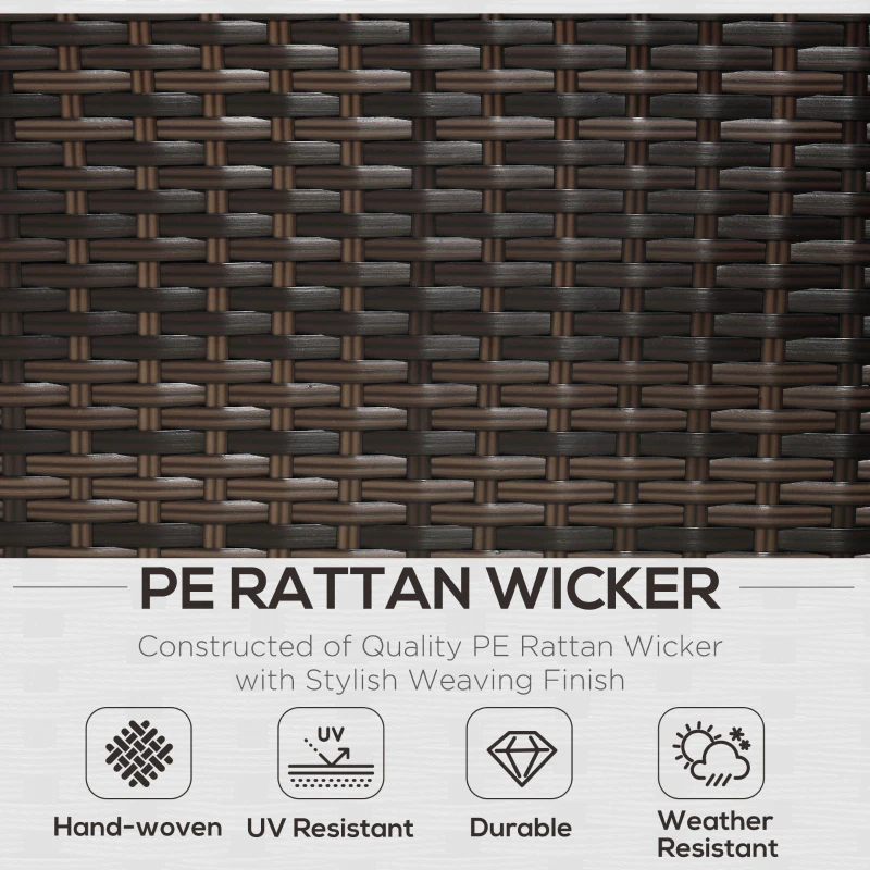 Best 3 Pieces Rattan Garden Furniture Sofa Set, 4 Seater Garden Corner Sofa with 5-Level Reclining Sun Lounger and Storage Coffee Table, Outdoor Furniture Conservatory Set with Cushions, Brown - Image 4