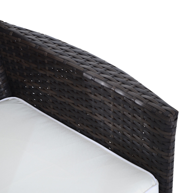 Best 2-Seater Rattan Chair Furniture Set W/ Middle Tea Table-Brown - Image 10