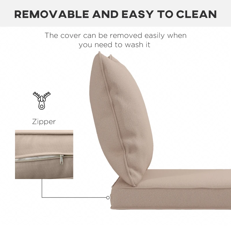 Best Seat and Back Padded Cushion Set - Beige - Image 7