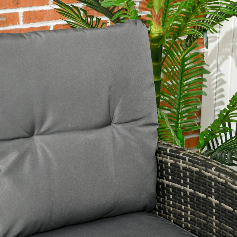 Best 5 Seater Rattan Garden Furniture Set, 2 Armchairs, 3-Seater Wicker Sofa, 2 Footstools and Glass Table, 6 Piece Patio Rattan furniture Sofa Sets with Cushions for Conservatory, Mixed Grey - Image 8