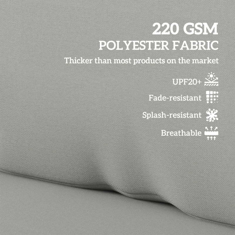 Best 2 Seater Pallet Furniture Cushions Pallet Cushions, UPF20+ 220gsm Fabric, 20 cm Thick Outdoor Seat Pads, Light Grey - Image 5