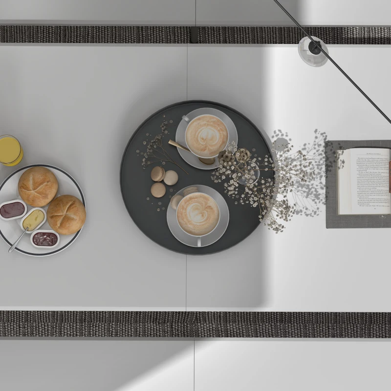 Best 180 x 75cm Folding Garden Table, Outdoor HDPE Picnic Table for 6, Rectangular Patio Table with Metal Frame, White - Image 7