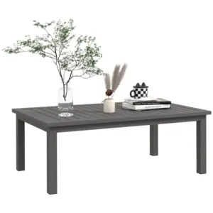 Best 100cm x 60cm Aluminium Outdoor Coffee Table - Brown