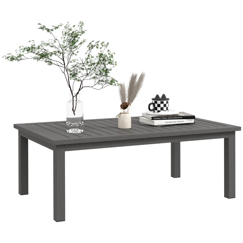 Best 100cm x 60cm Aluminium Outdoor Coffee Table - Brown