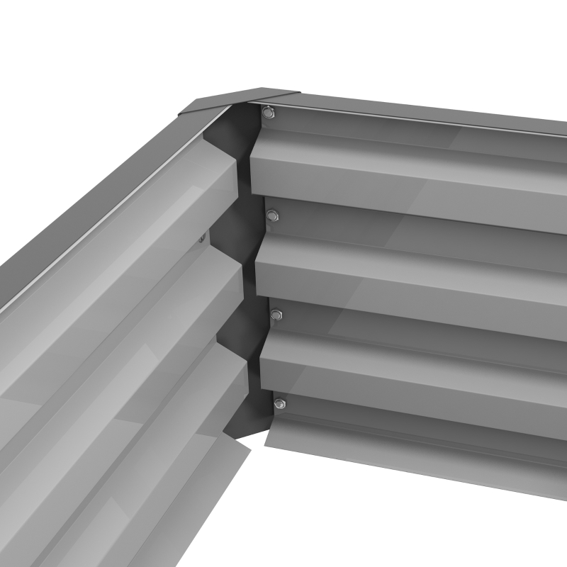 Best Raised Beds for Garden, Galvanised Outdoor Planters for Herbs and Vegetables, for Patio, Garden, Balcony, Light Grey - Image 9