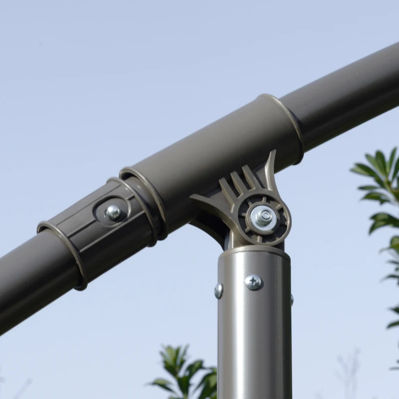 Best 2.7m Garden Banana Parasol Cantilever Umbrella with Crank Handle, Double Tier Canopy and Cross Base for Outdoor, Hanging Sun Shade, Dark Grey - Image 8