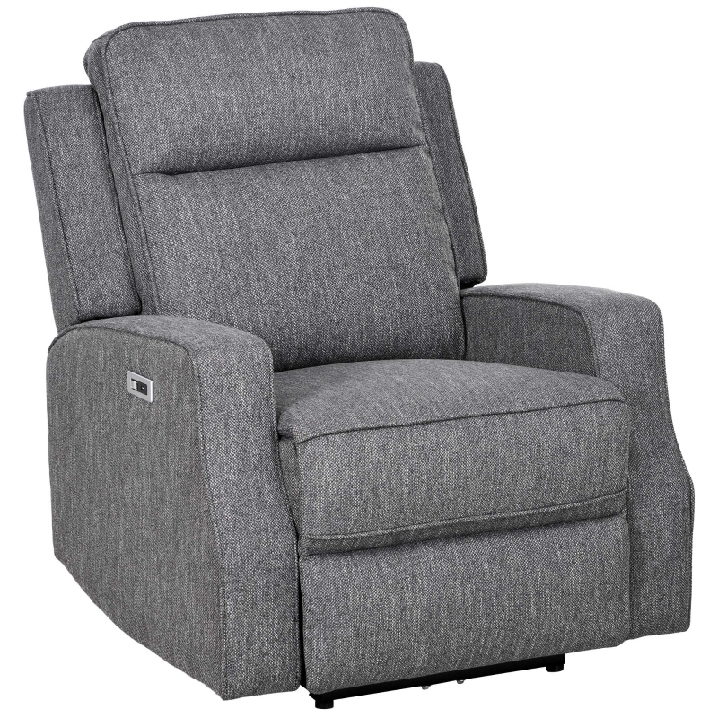 Best 150° Electric Reclining Chair, with USB port and Footrest - Charcoal Grey - Image 10