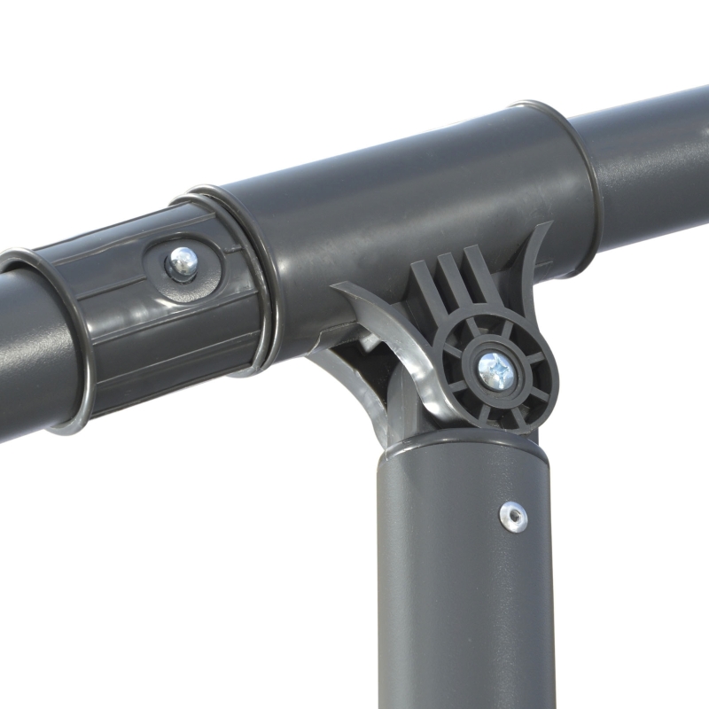 Best 3(m) Garden Parasol Sun Shade Banana Umbrella Cantilever with Crank Handle, Cross Base Dark Grey - Image 9