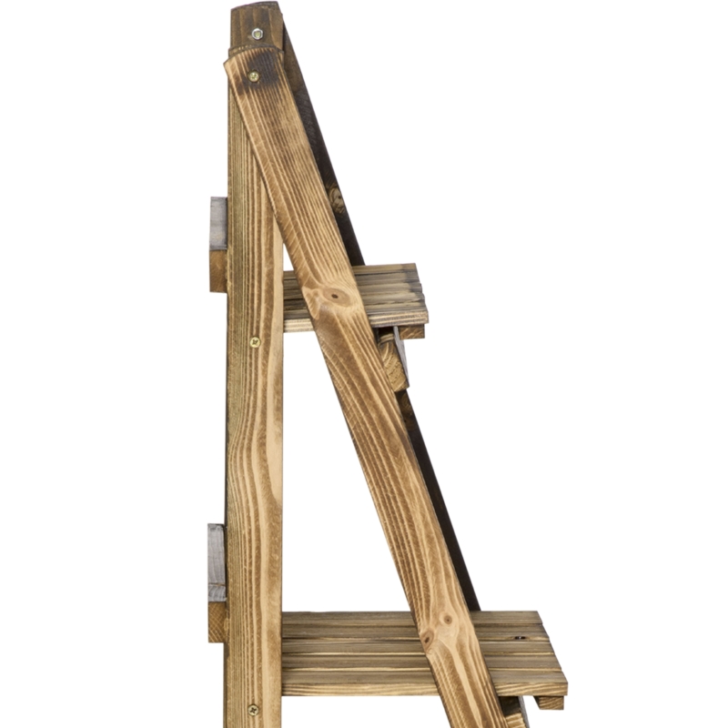 Best Wooden Folding Flower Pot Stand 3 Tier Garden Planter Display Ladder Gardener Storage Shelves Rack Herb Holder (40L x 37W x 93H cm) - Image 11