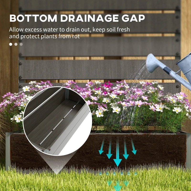 Best Raised Bed for Garden, Planter with Trellis for Climbing Plants, Vines, Planter Box with Drainage Gap, Dark Grey - Image 6