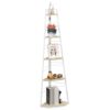Best Five-Tier Corner Shelf - White/Wood-Effect - Image 10