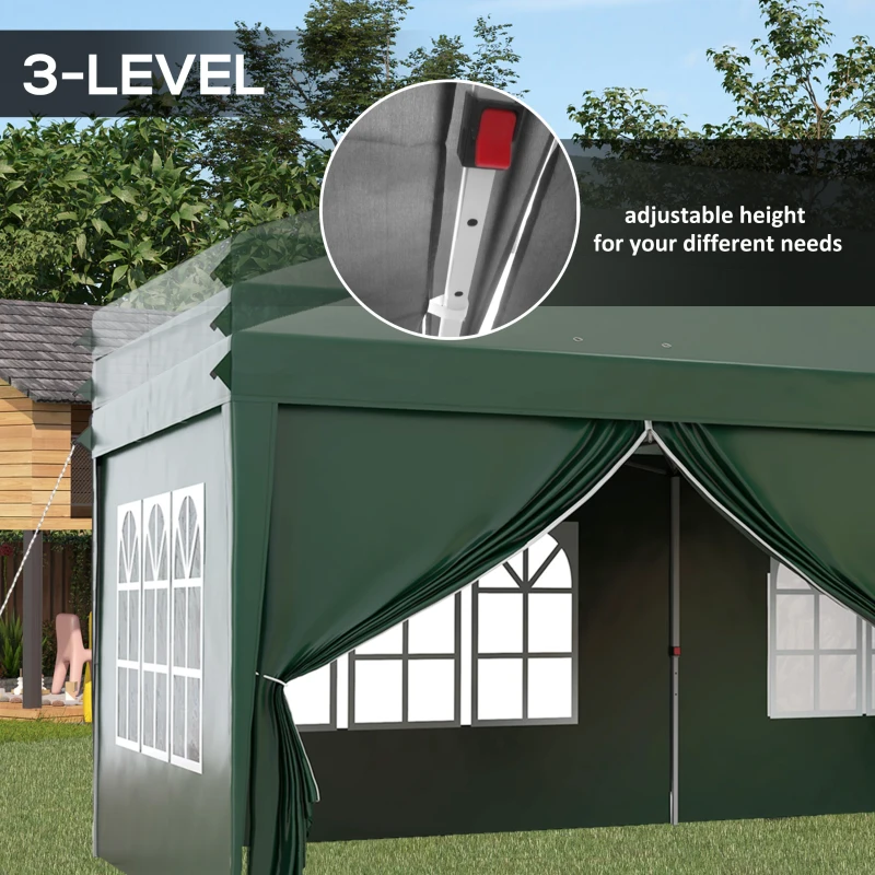 Best 3 x 6m Pop-Up Gazebo, with Curtain Walls and Windows - Dark Green - Image 7