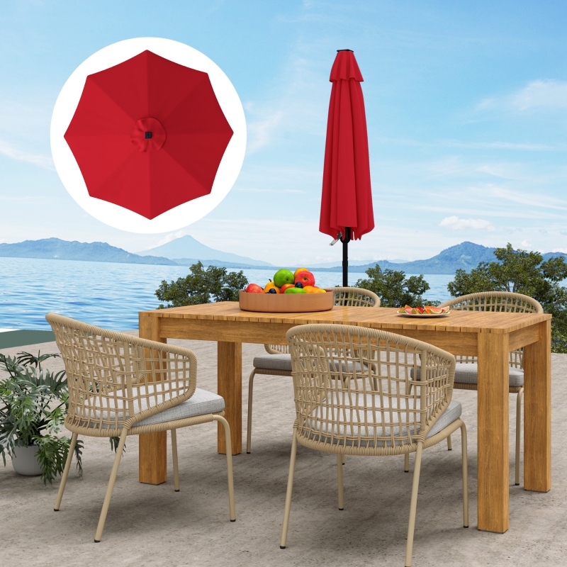Best 3 m Replacement Parasol Canopy with Top Vent, UPF 50+ Garden Parasol Replacement Canopy, 8 Rib Parasol Cover Replacement Fits Various Frames, Red - Image 9