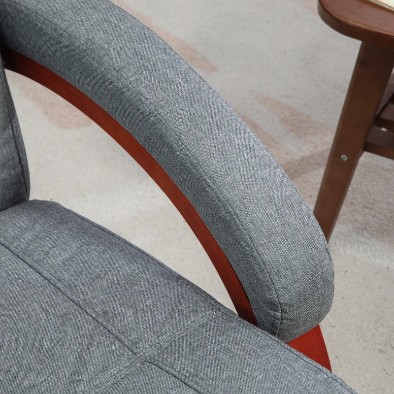 Best 135° Manual Reclining Swivel Chair, with Footrest - Grey - Image 8